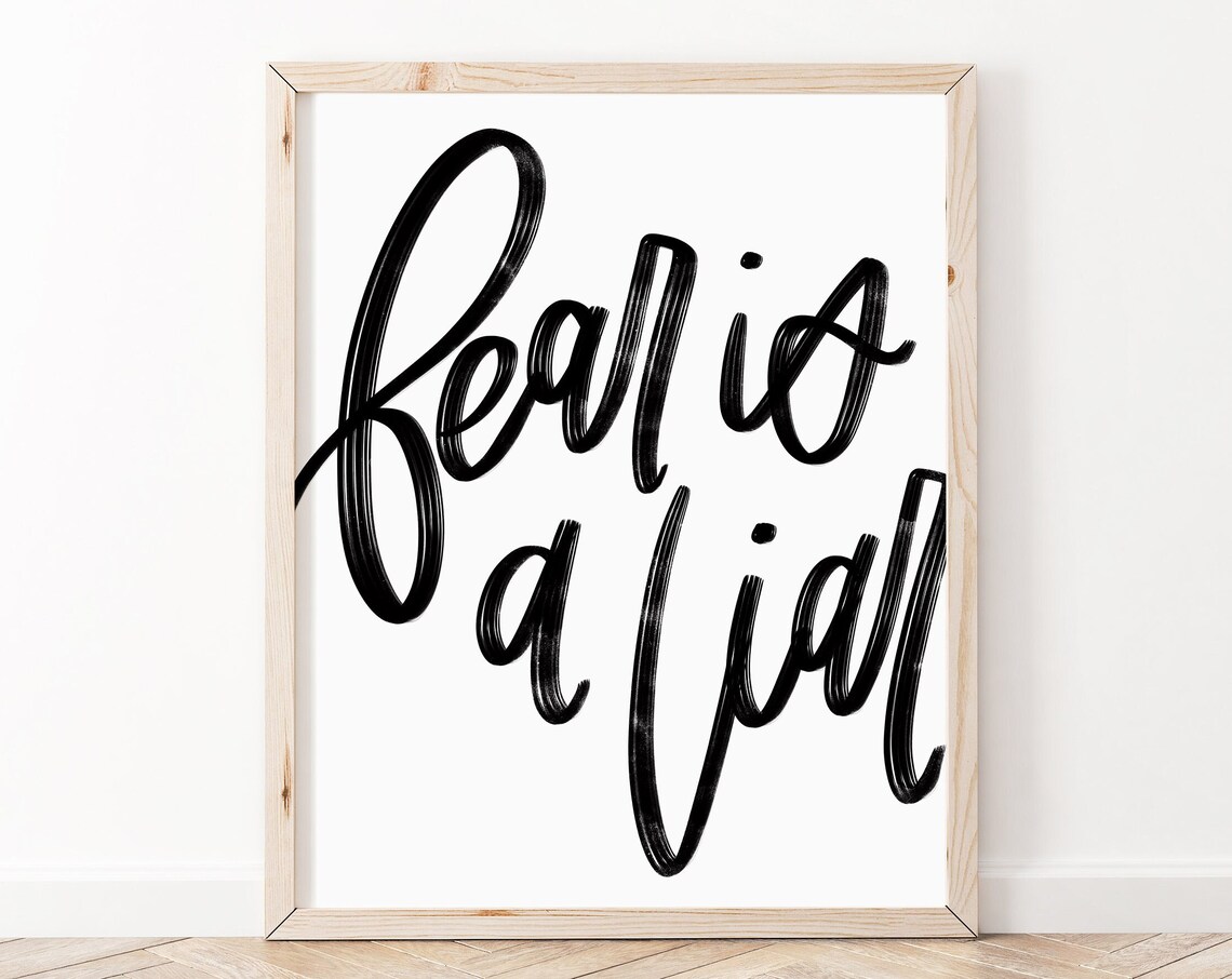Fear Is A Liar Print Christian Bible Verse Wall Art Scripture Minimal Faith
