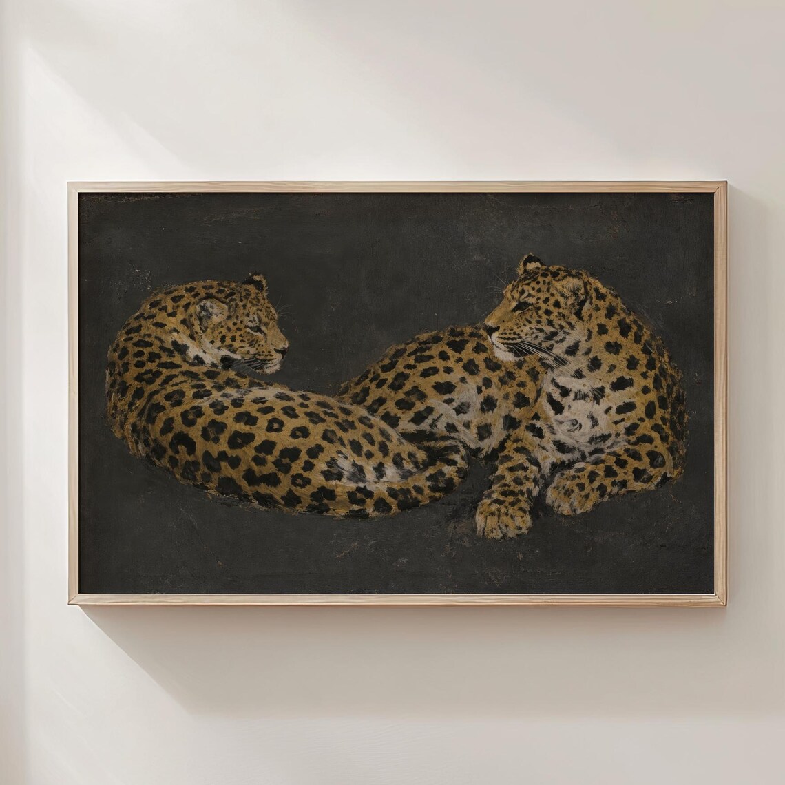 Moody Black Cheetah Print, Vintage Wall Art