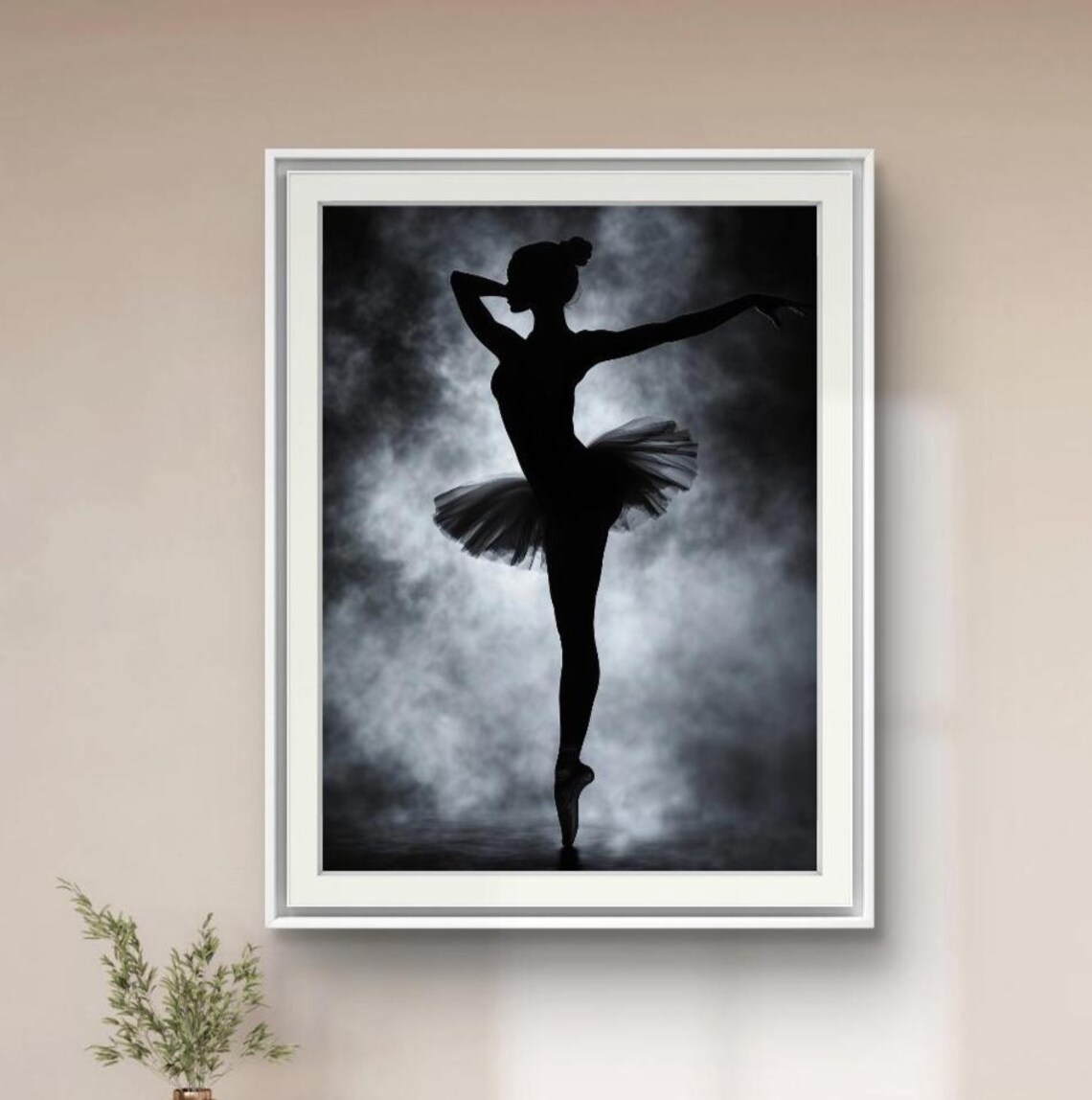 Ballerina Silhouette Art, Minimalist Ballet Print