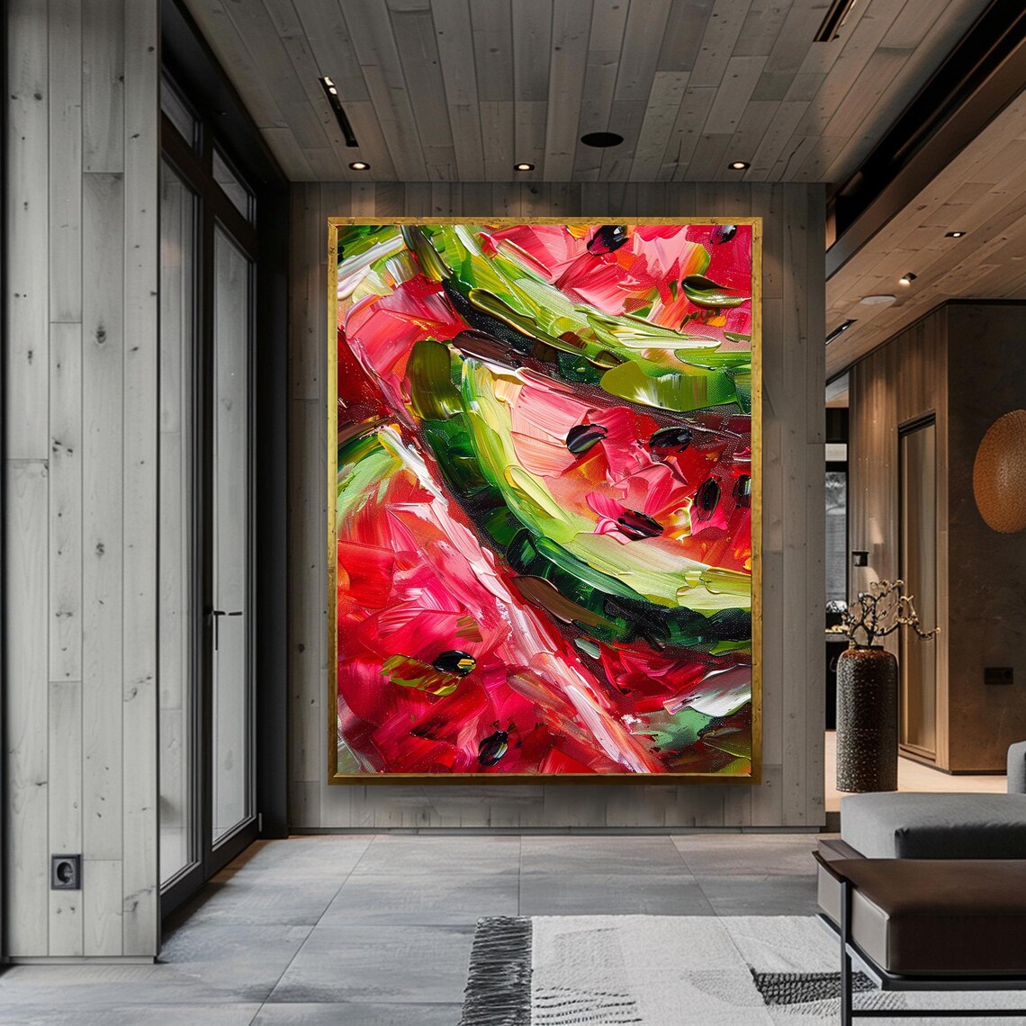 Fruit Decor Wall Art Kitchen Wall Art Watermelon Painting Large Print Framed Art Print Gift Idea Home Decor - Image 2