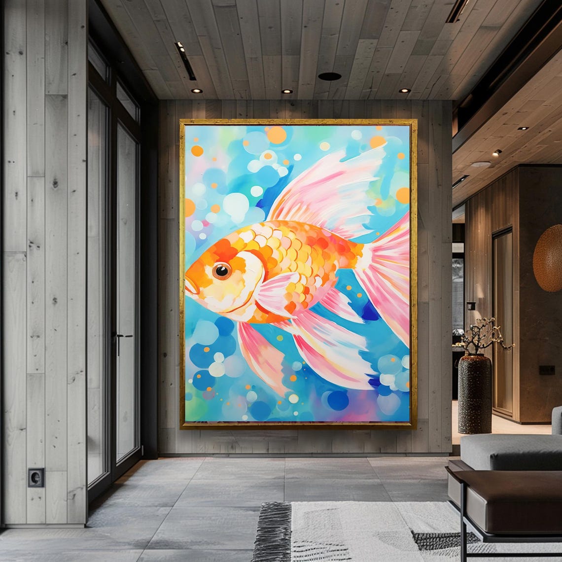 Japanese Fish Decor Bathroom Wall Decor Aquarium Art Wall Hanging Unique Gifts Wall Decor Minimalist Art Maximalist Decor Home Decor - Image 3