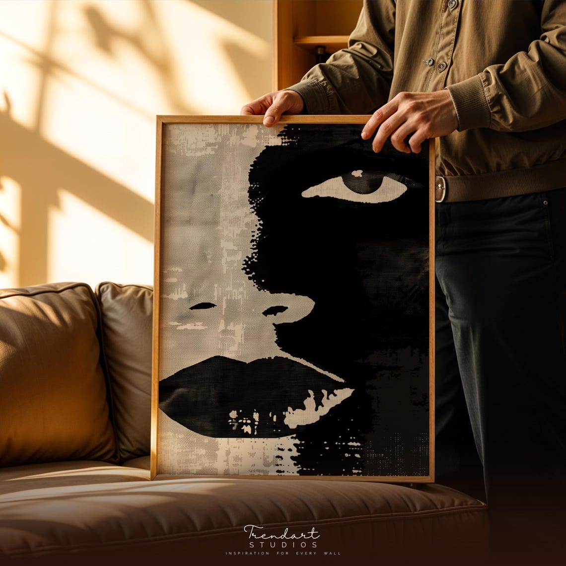 Stencil Pop Portrait Black And White High Contrast Face Poster