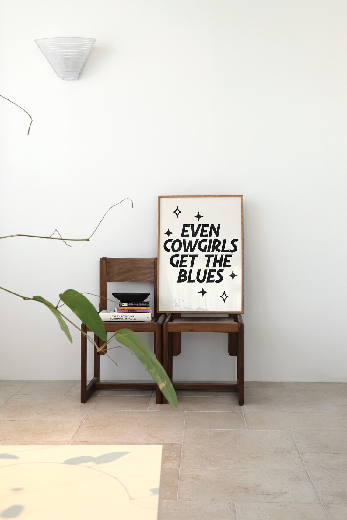 Even Cowgirls Get The Blues Retro Black Typography Quote Poster - Image 2