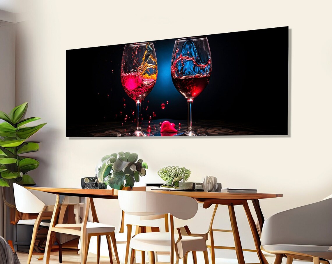 Large Wine Glasses Wine Wall Art, Sommelier Gift