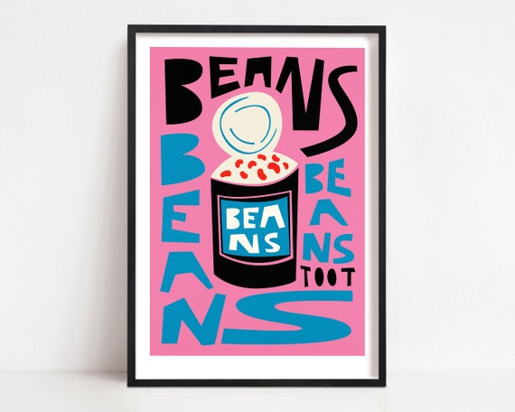 Baked Beans Retro Pop Art Kitchen Food Art Print