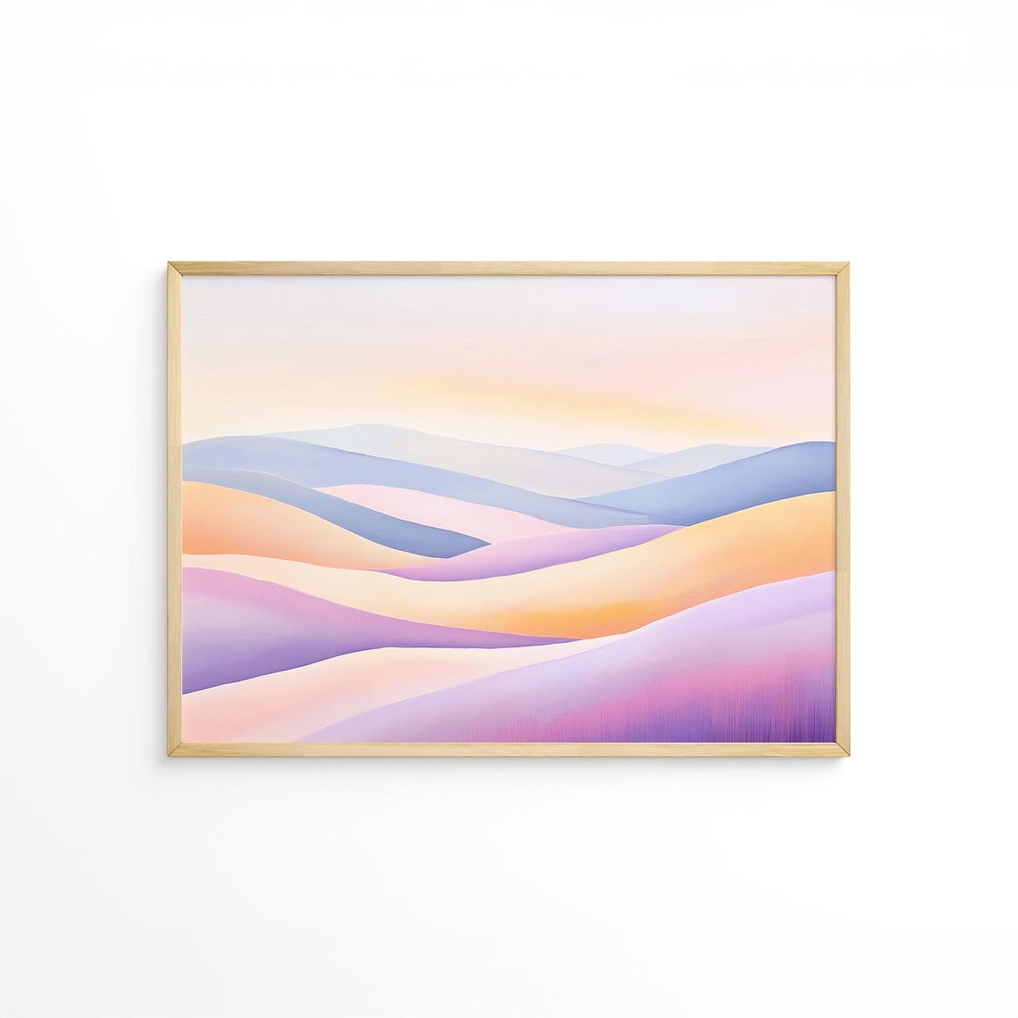Abstract Pastel Rolling Hills In Pink Purple Peach Layers Poster - Image 5