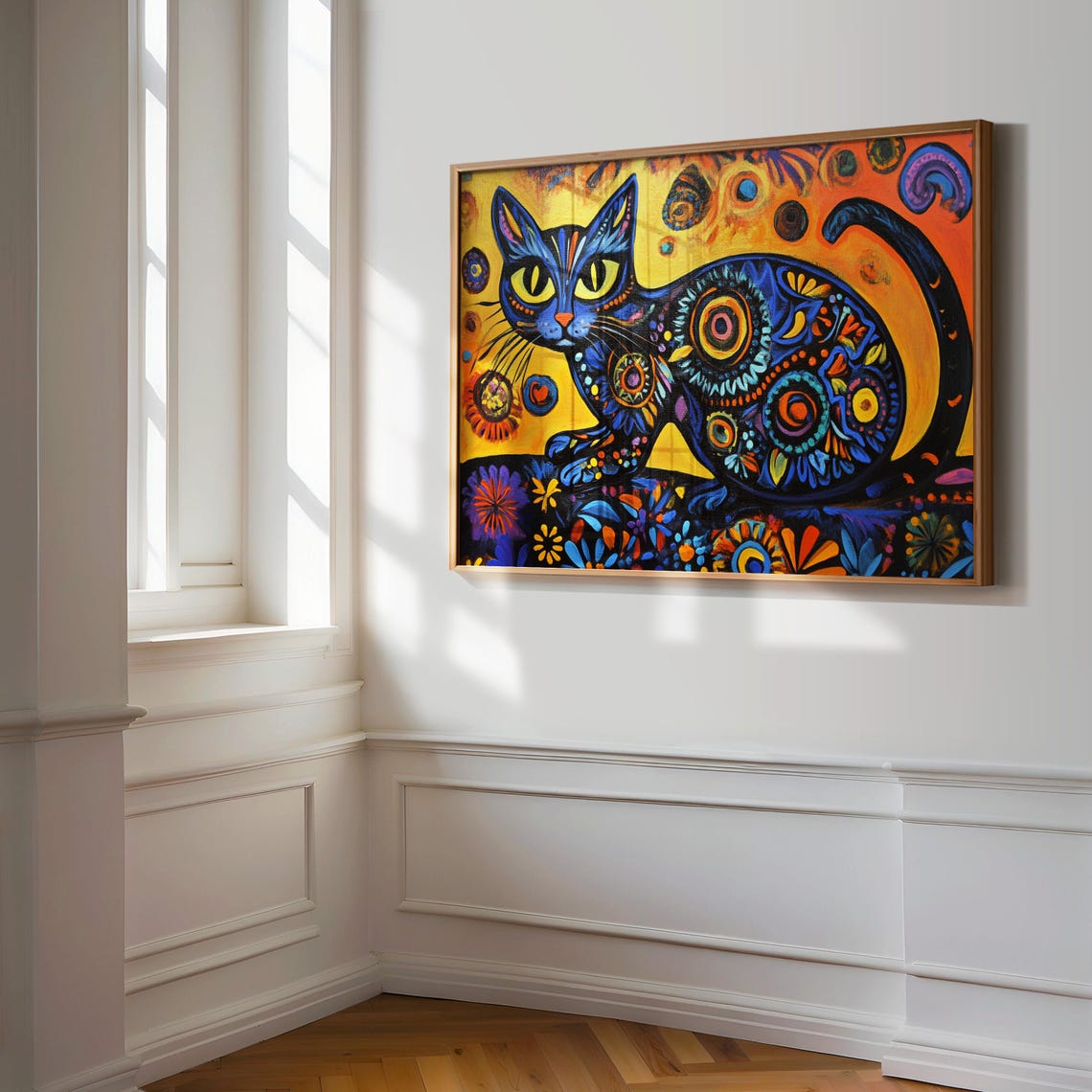 Cat Portrait Painting, Mexican Wall Art - Image 3