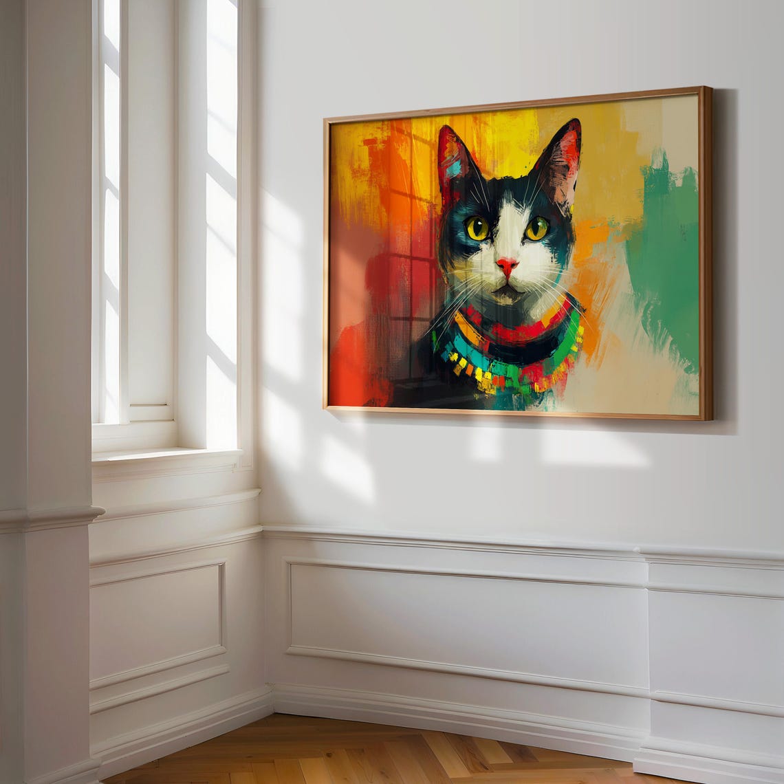 Cat Portrait Painting, Mexican Wall Art - Image 3