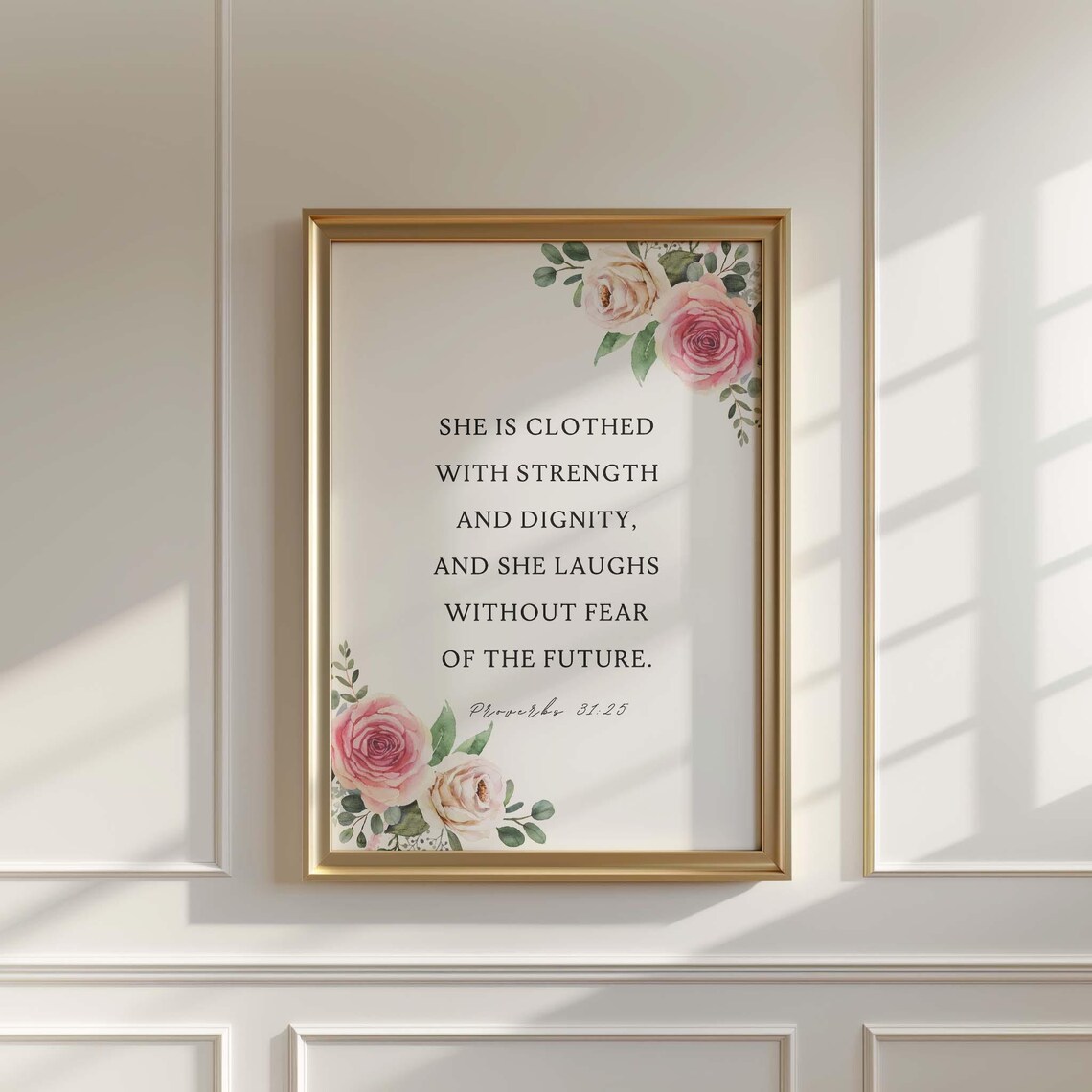 Proverbs 31:25 She Is Clothed With Strength, Art Print