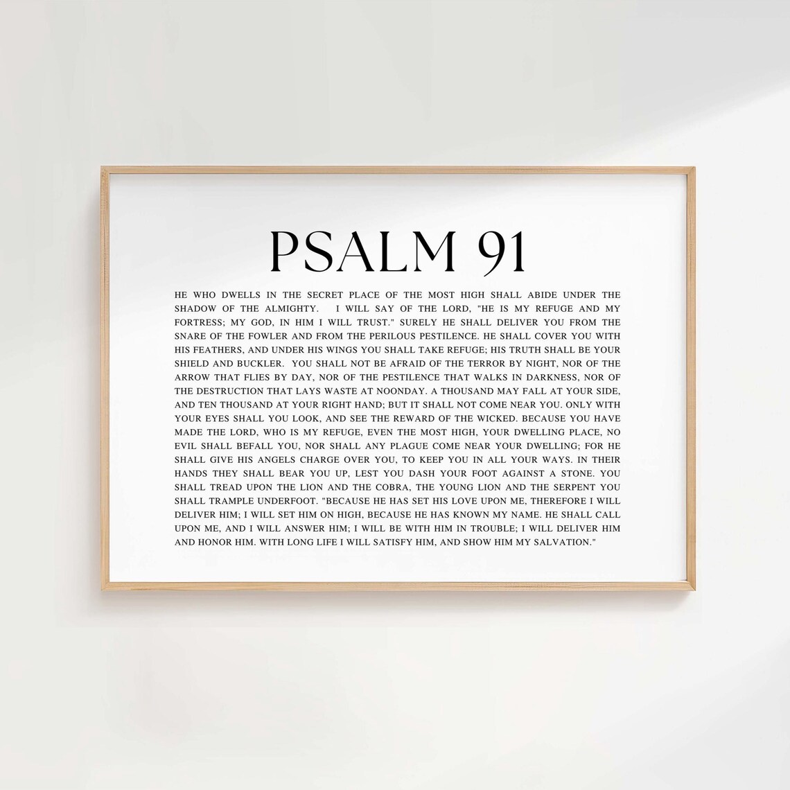 Psalm 91 Christian Home Decor, Wall Art Print
