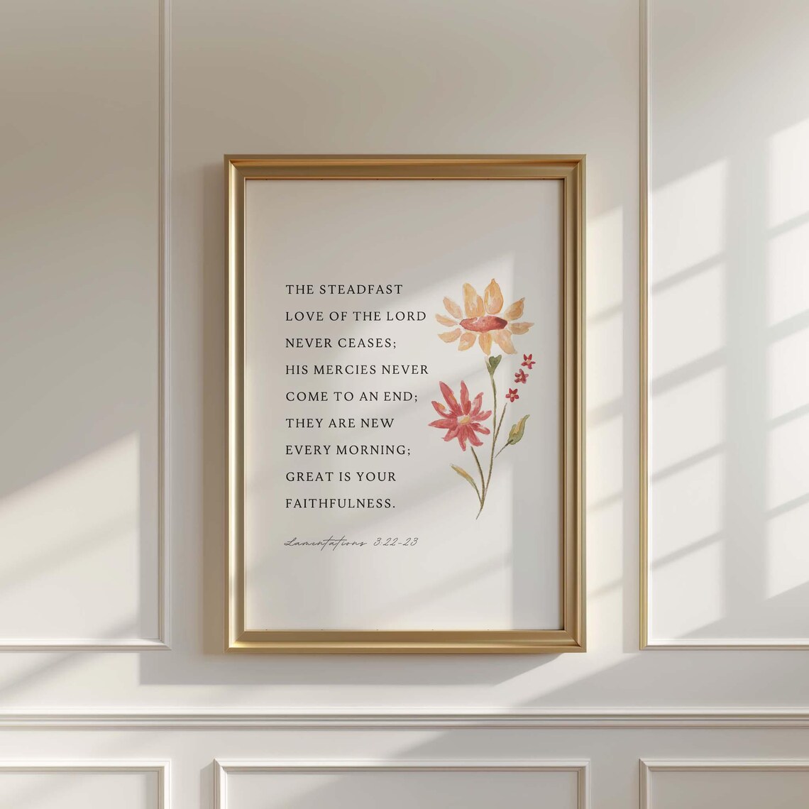 Lamentations 3:22-23 ESV, Bible Verse Art Print