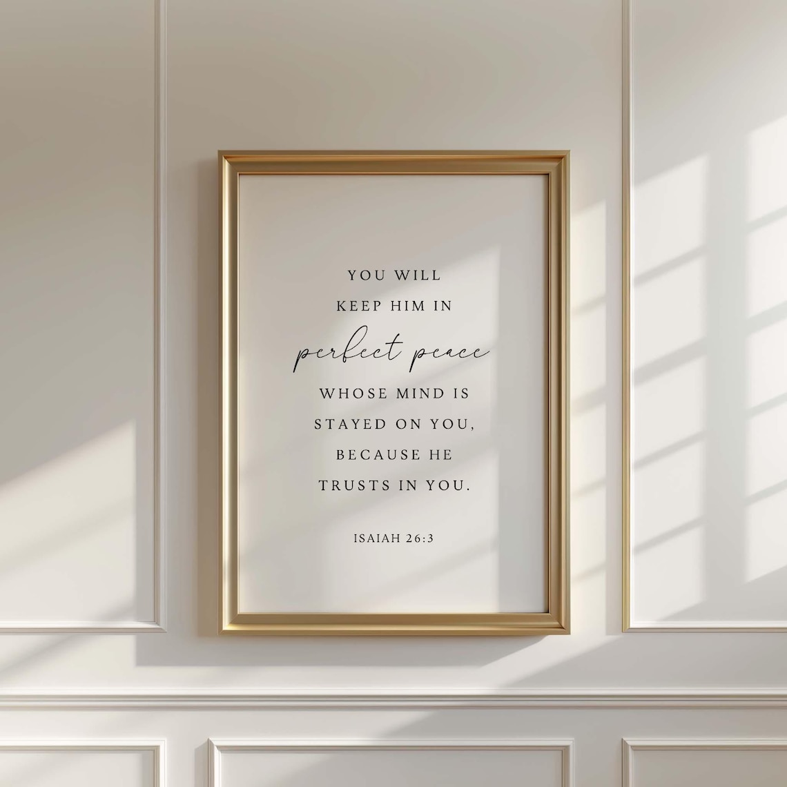 Isaiah 26:3 Nkjv Bible Verse Scripture Art Print