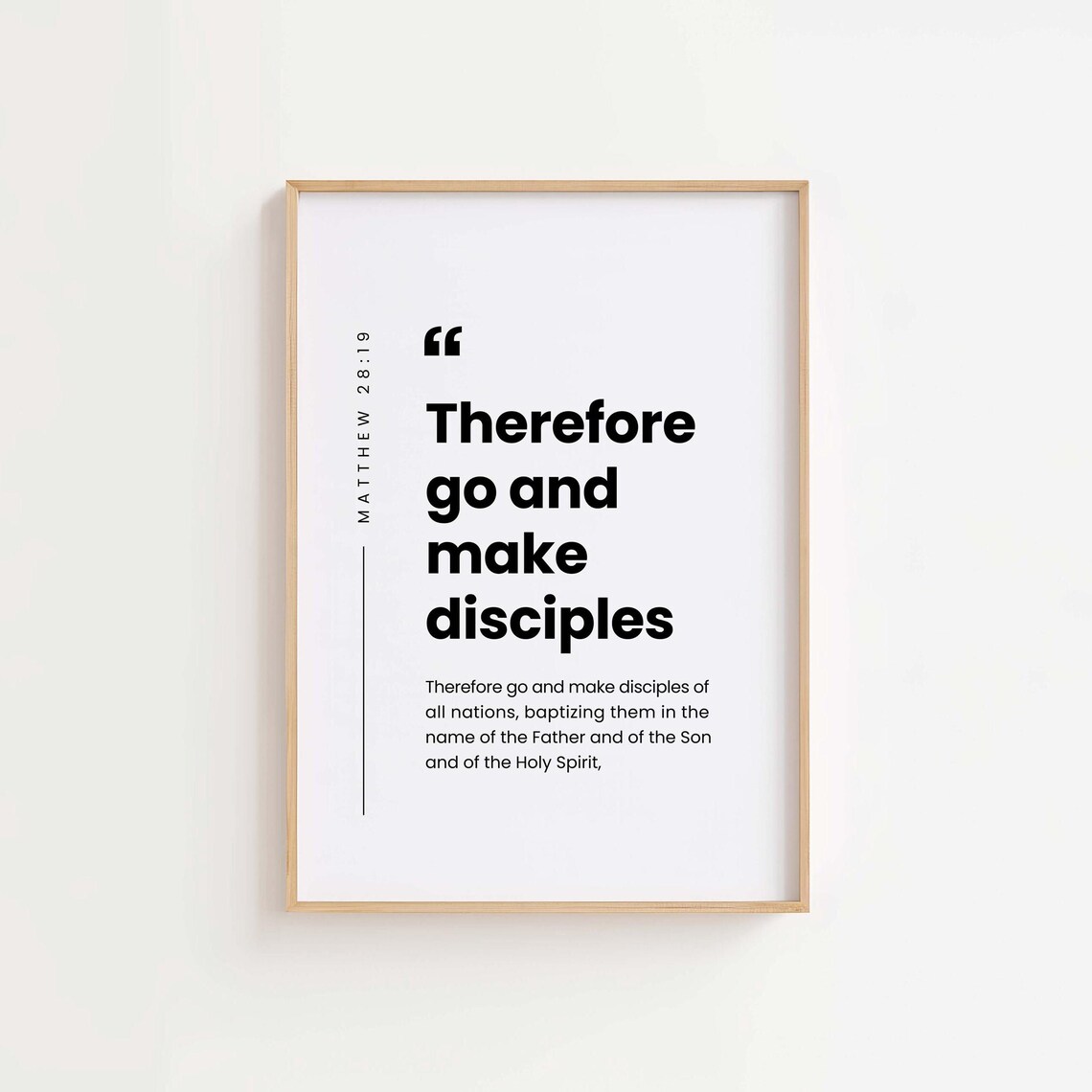 Matthew 28:19 Bible Verse Scripture Art Print