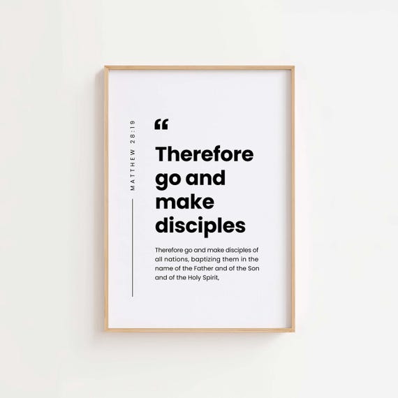 Matthew 28:19 Bible Verse Scripture Art Print