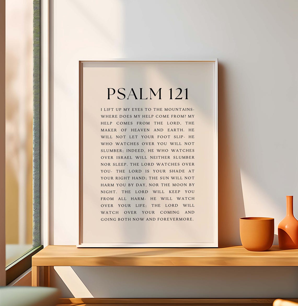 Psalm 121 Full Text I Lift Up My Eyes Scripture Minimalist Print