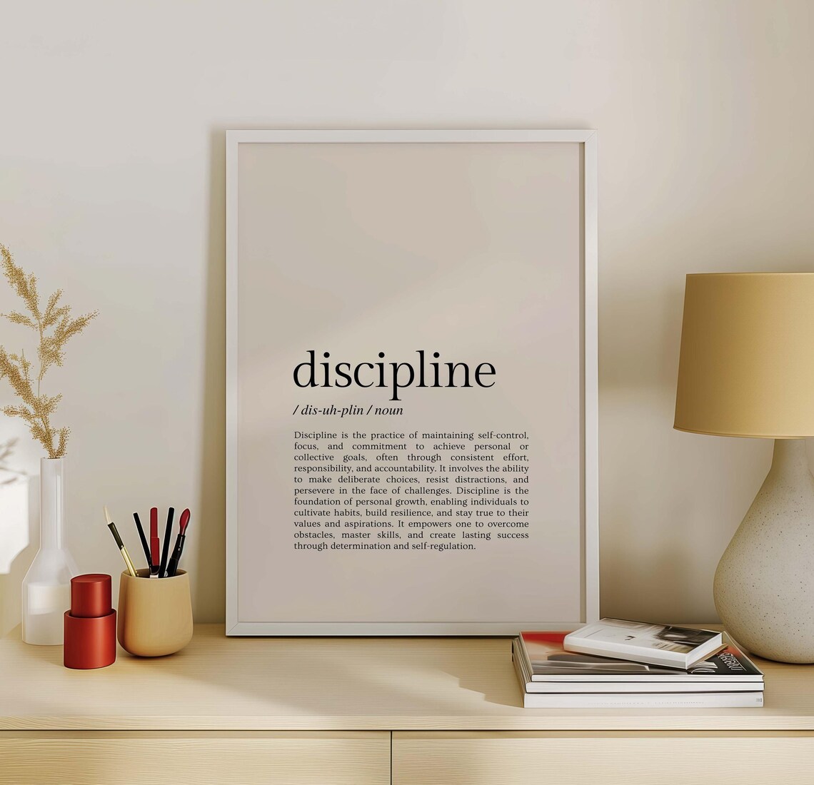 Discipline Definition Motivational Wall Art Print