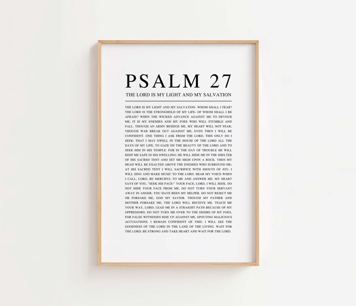 Psalm 27 The Lord Is My Light And My Salvation Scripture Poster