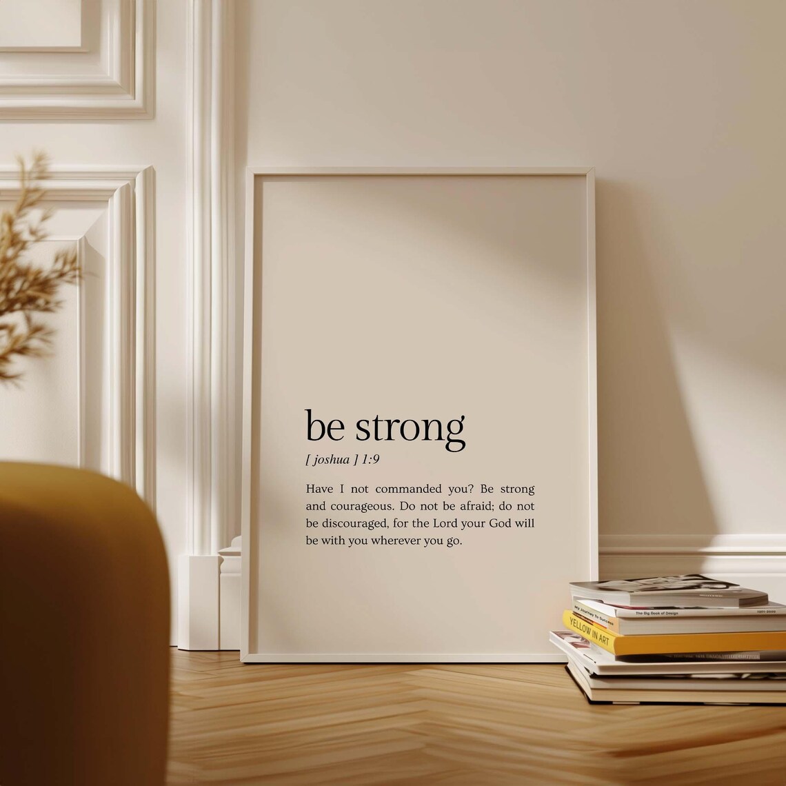 Joshua 1:9 Be Strong and Courageous Scripture Art Print