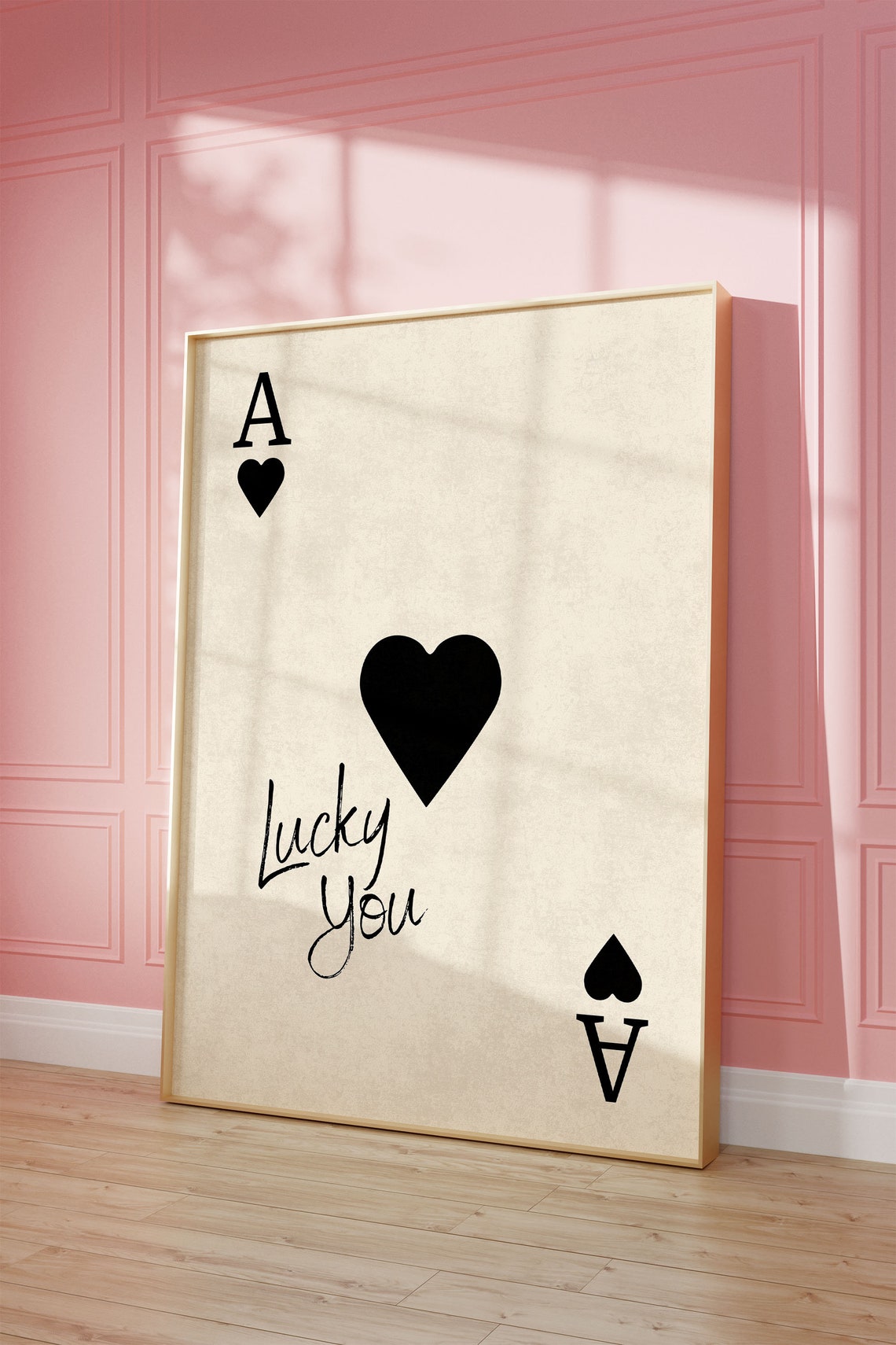 Lucky You Ace of Hearts Playing Card Preppy Trendy Retro Poster - Image 4