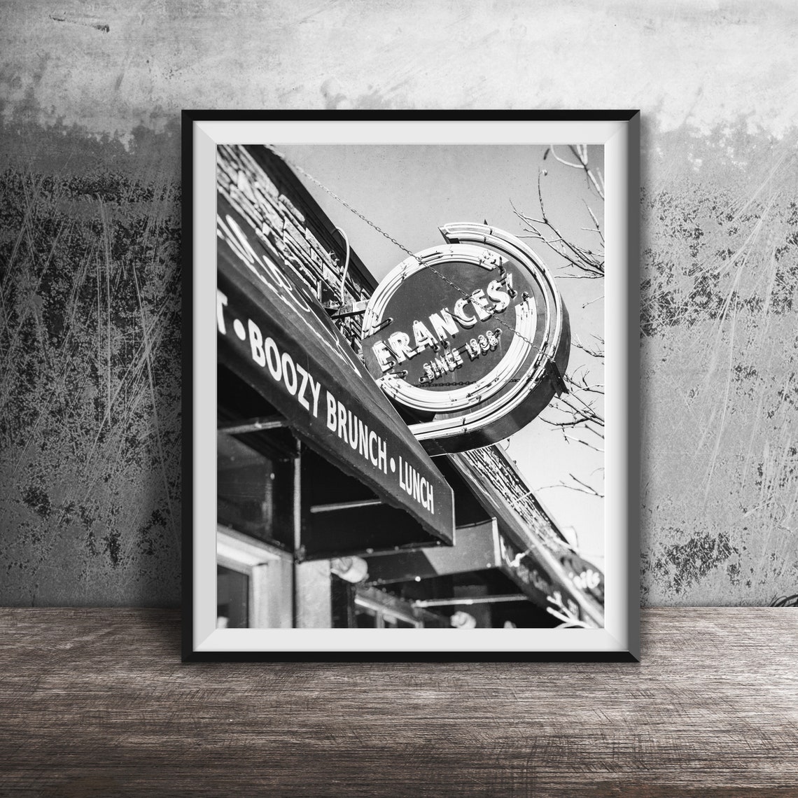 Frances' Since 1938 Round Neon Restaurant Sign Wall Photo Poster - Image 2