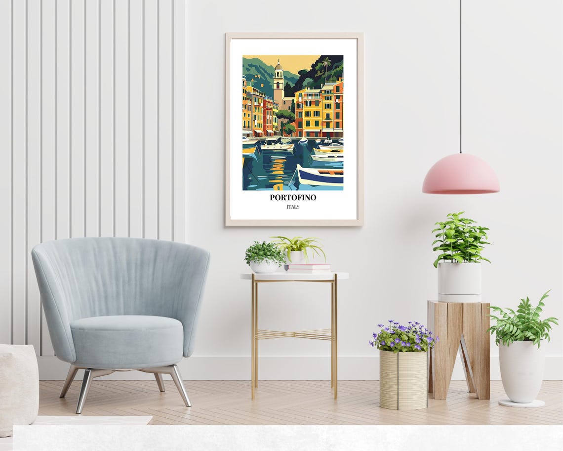 Portofino Italy Travel Print Wall Art Portofino Italy City Print Portofino Italy Travel Gift Portofino Italy Poster Travel Gift - Image 2