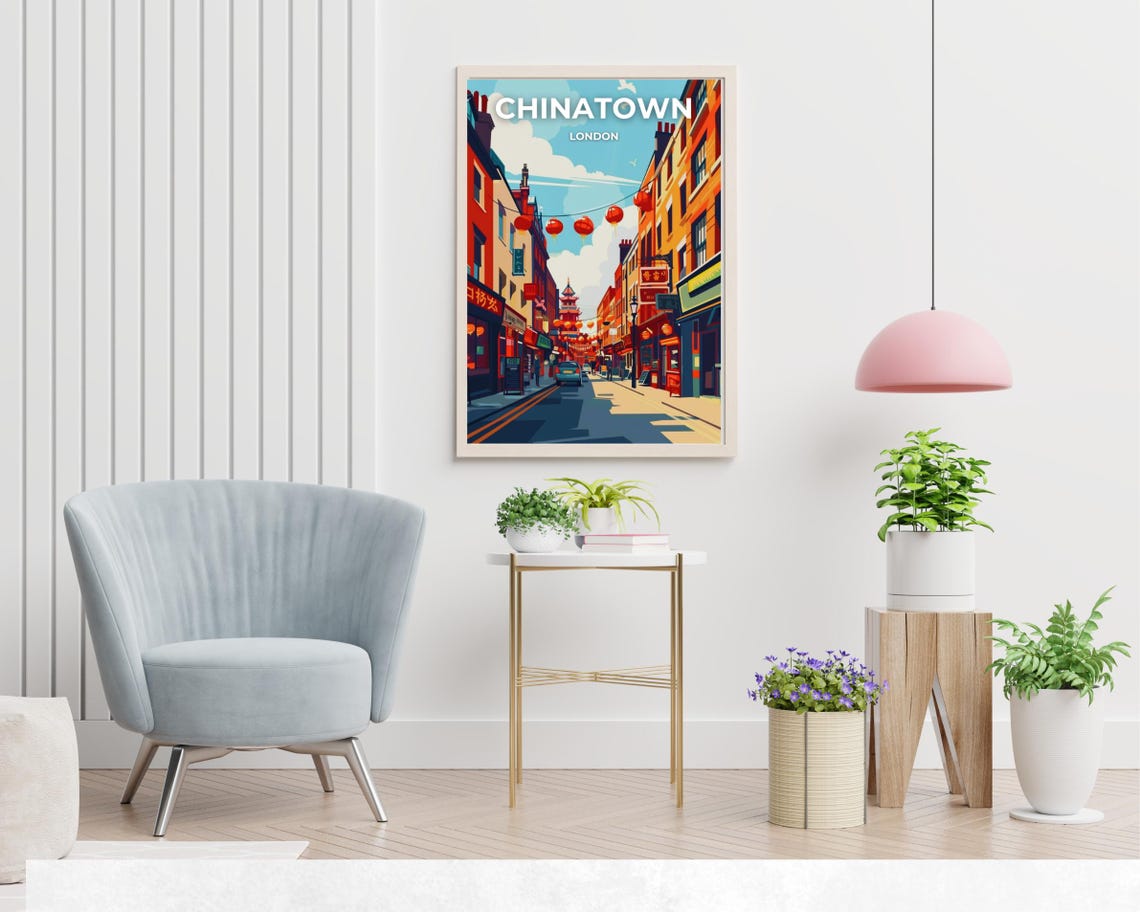 Chinatown London Travel Print Wall Art Chinatown London City Print Chinatown London Travel Gift Chinatown London Poster Travel Gift - Image 2