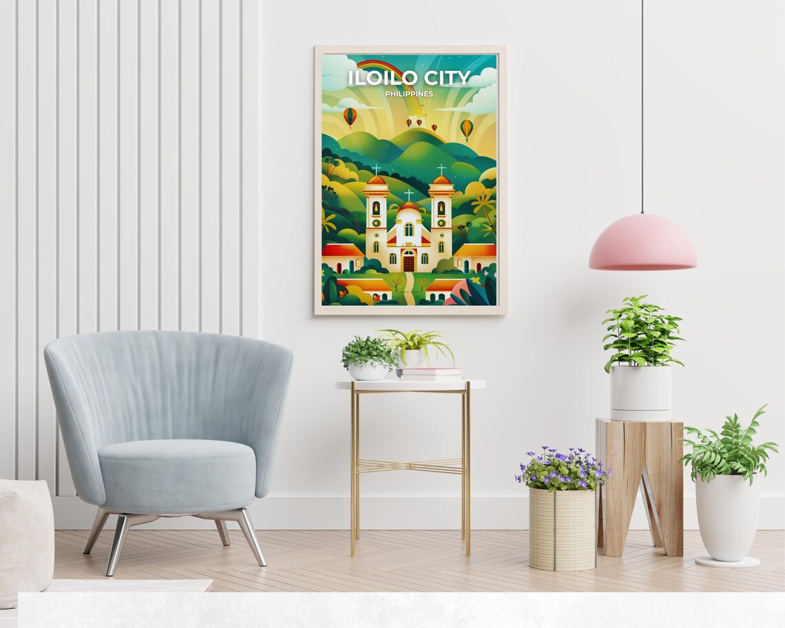 Iloilo City Philippines Rainbow Church Hills Scenic Travel Poster - Image 2