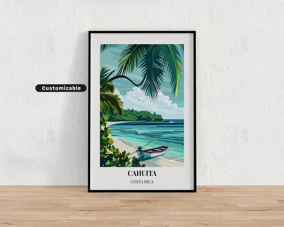 Cahuita Costa Rica Travel Poster Custom Wall Art