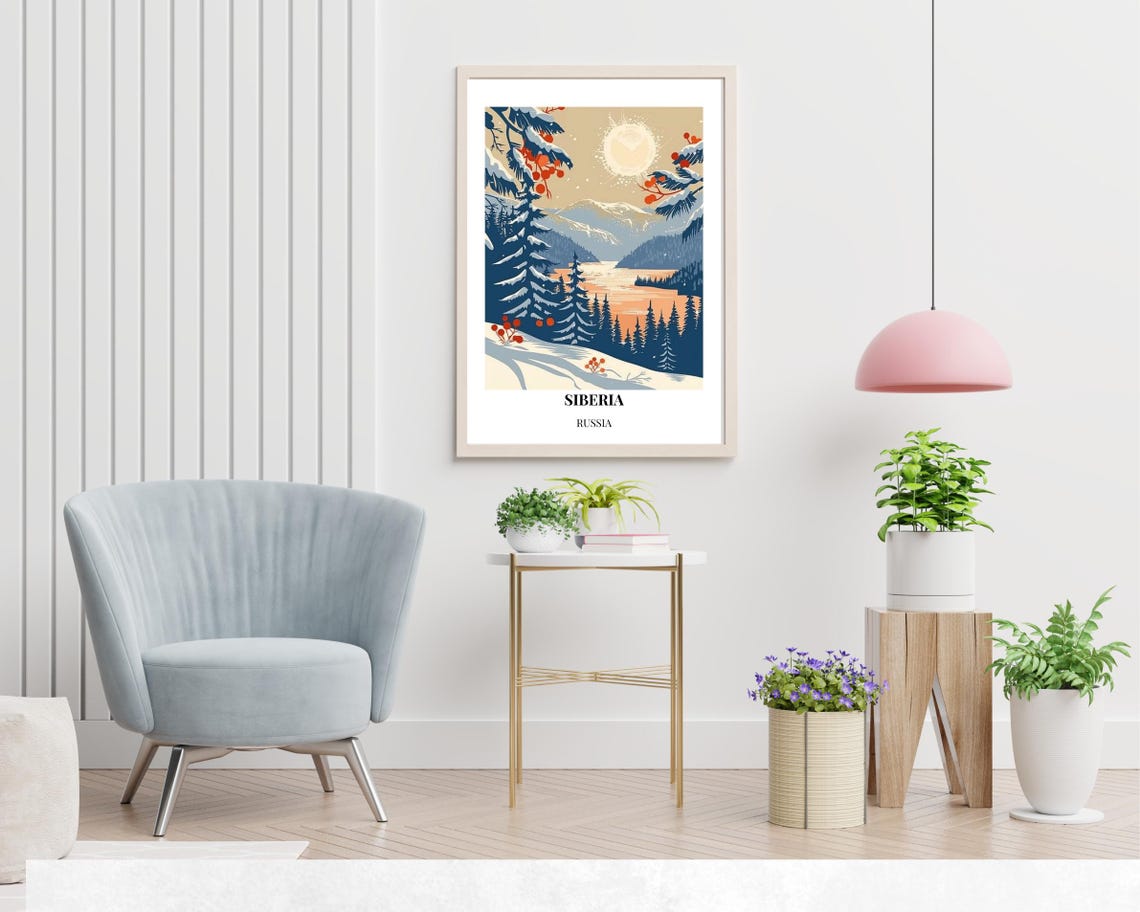 Siberia Travel Print Wall Art Siberia Russian City Print Siberia Travel Gift Siberia City Poster Travel Gift - Image 2