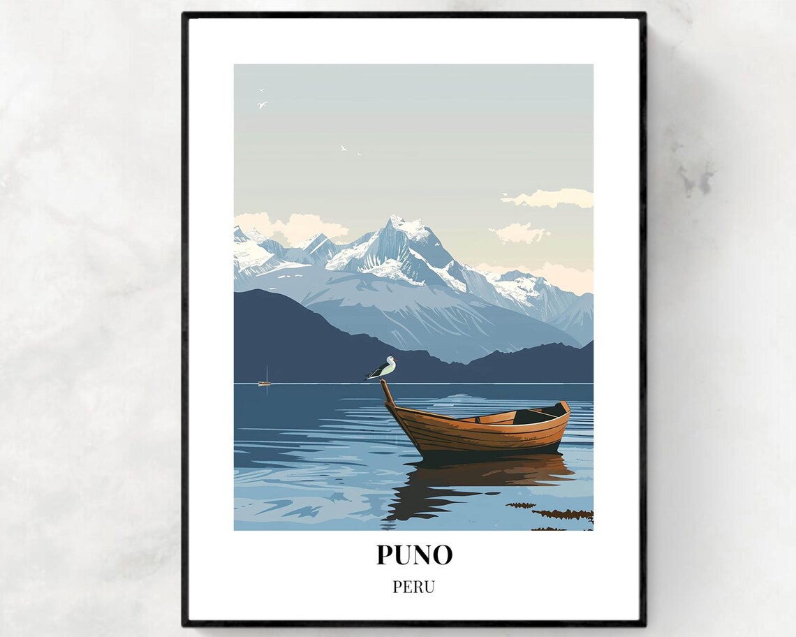Lake Titicaca Travel Print Wall Art Puno Peru City Print Lake Titicaca Travel Gift Lake Titicaca Poster Travel Gift