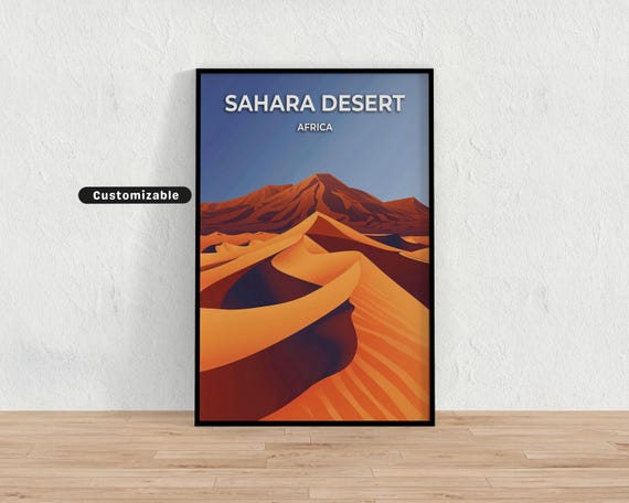 Sahara Desert Africa Travel Poster Custom Wall Art