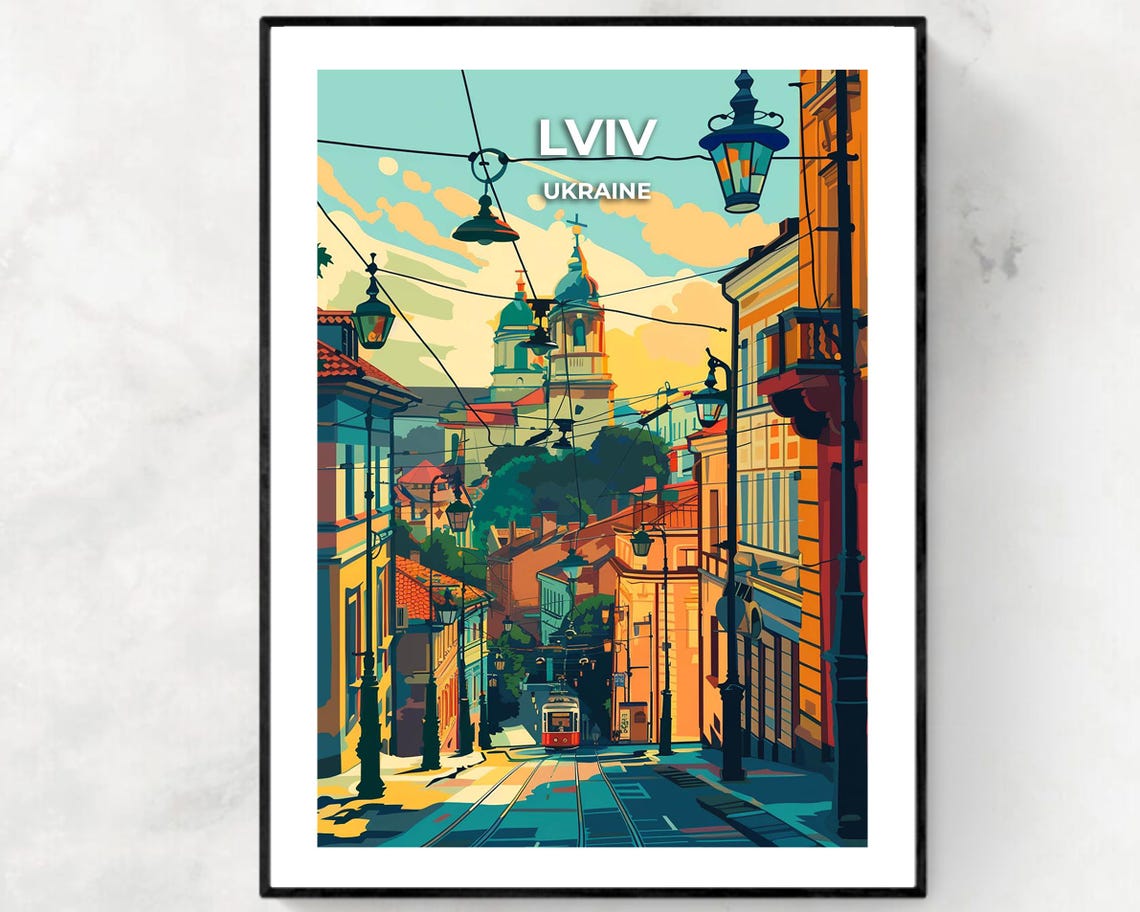 Lviv Old Town Unesco World Heritage Site Travel Print Wall Art Lviv Ukraine City Print Travel Gift Lviv City Poster