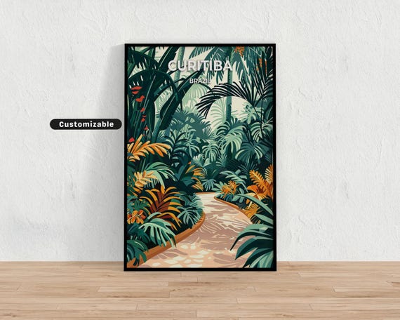 Curitiba Brazil Travel Poster Custom Wall Art