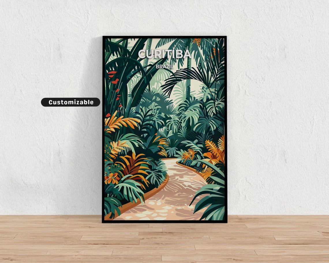 Curitiba Brazil Travel Poster Custom Wall Art