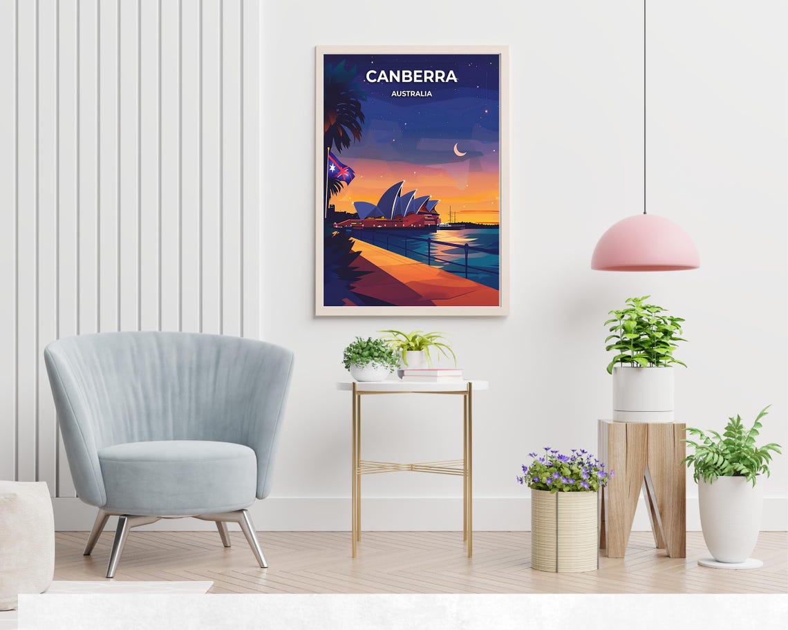 Sydney Opera House Sunset Harbor Night Sky Scenic Travel Poster - Image 2