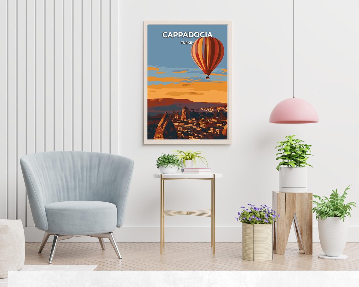 Cappadocia Turkey Hot Air Balloon Sunrise Fairy Chimneys Travel Poster - Image 2