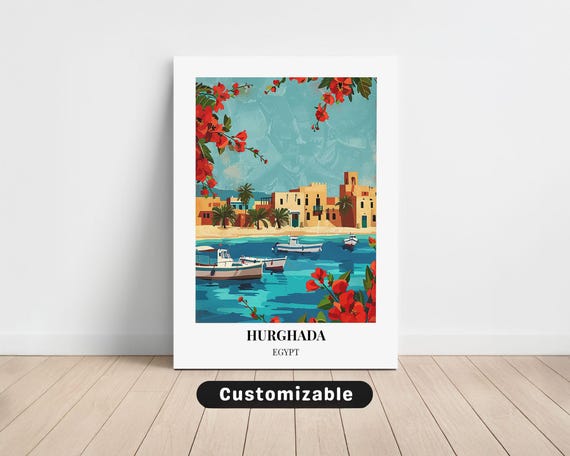 Hurghada Egypt Travel Canvas Poster Custom Wall Art