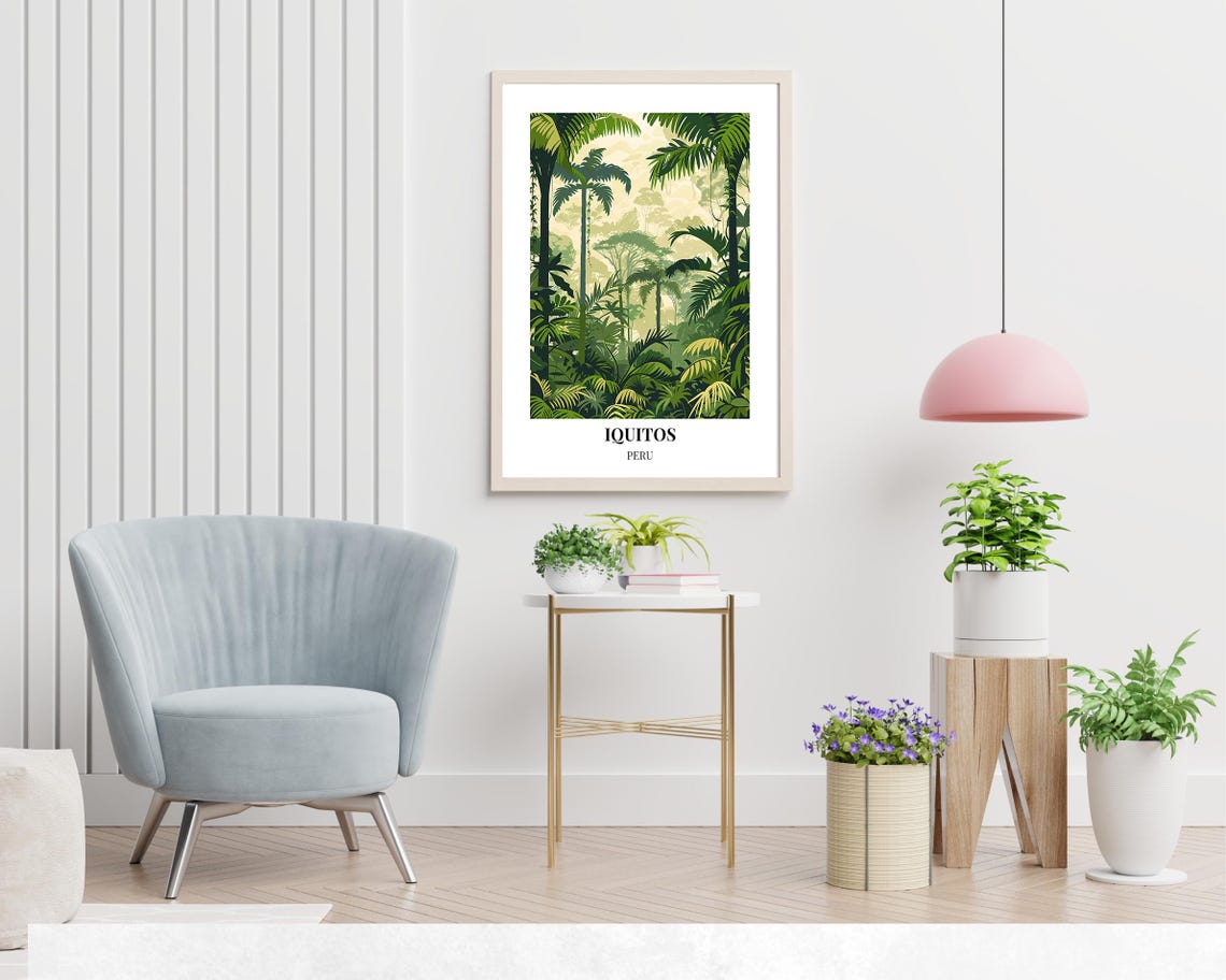 Iquitos Peru Dense Amazon Rainforest Canopy at Dawn Travel Poster - Image 2