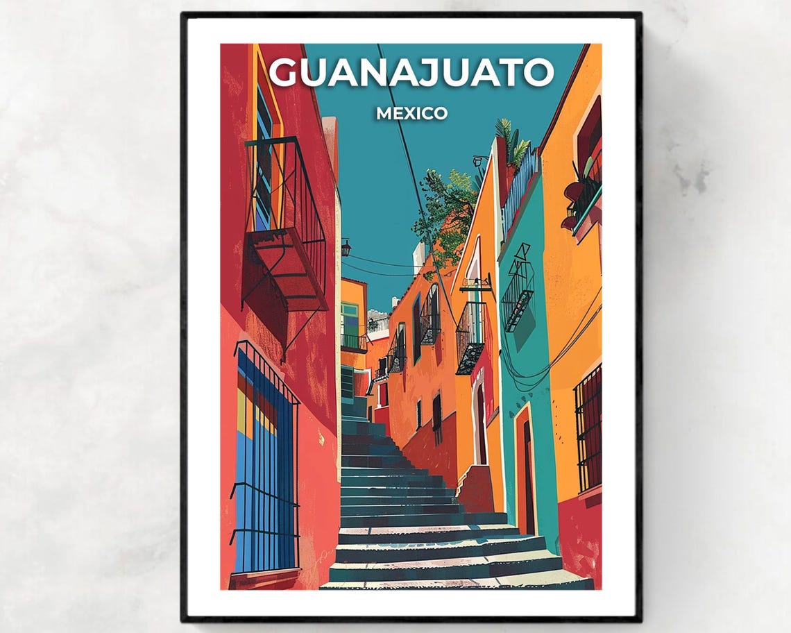 Callejn Del Beso Travel Print Wall Art Guanajuato Mexico City Print Callejn Del Beso Travel Gift Callejn Del Beso Poster