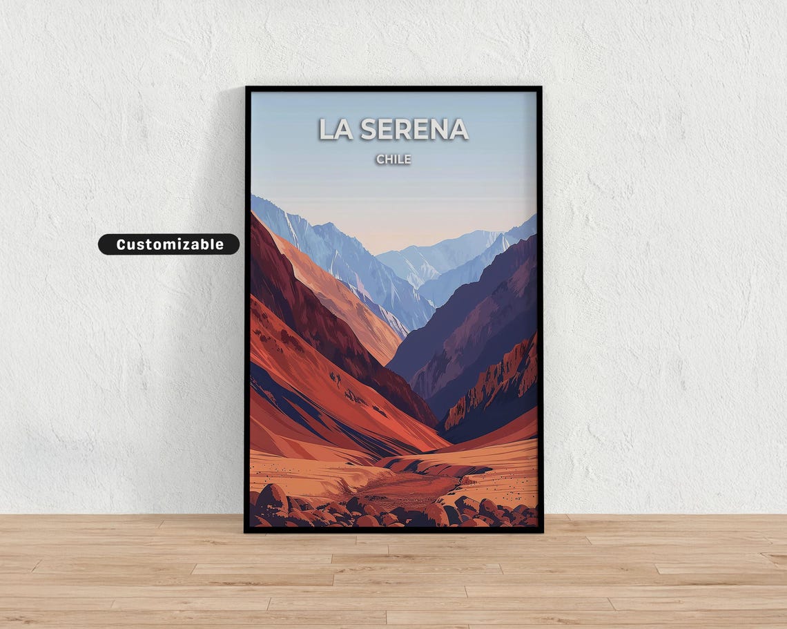 La Serena Chile Travel Poster Custom Wall Art