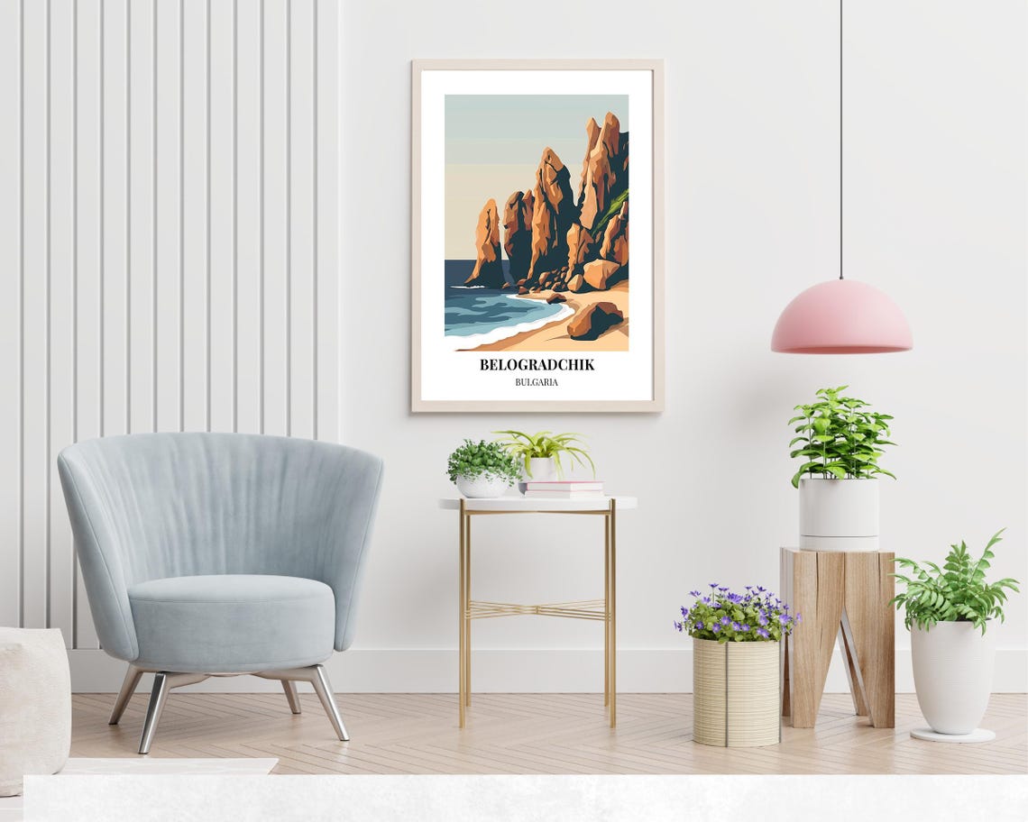 Belogradchik Bulgaria Serene Seaside Cliff Beach Landscape Poster - Image 2
