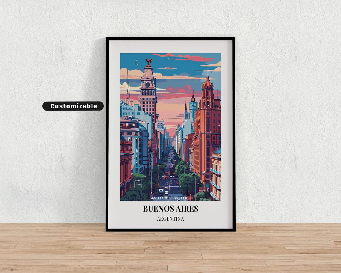 Buenos Aires Argentina Travel Poster Custom Wall Art