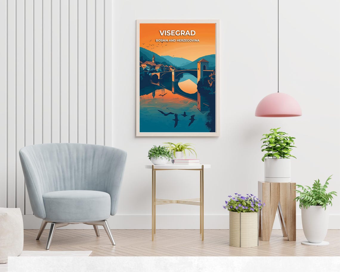 Mehmed Paa Sokolovi Bridge Travel Print Wall Art Visegrad Bosnia And Herzegovina City Print Mehmed Paa Sokolovi Bridge Poster - Image 2