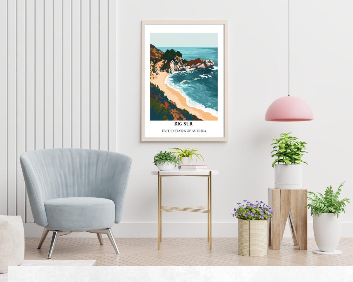 Big Sur Travel Print Wall Art Big Sur United States City Print Big Sur Travel Gift Big Sur City Poster Travel Gift - Image 2