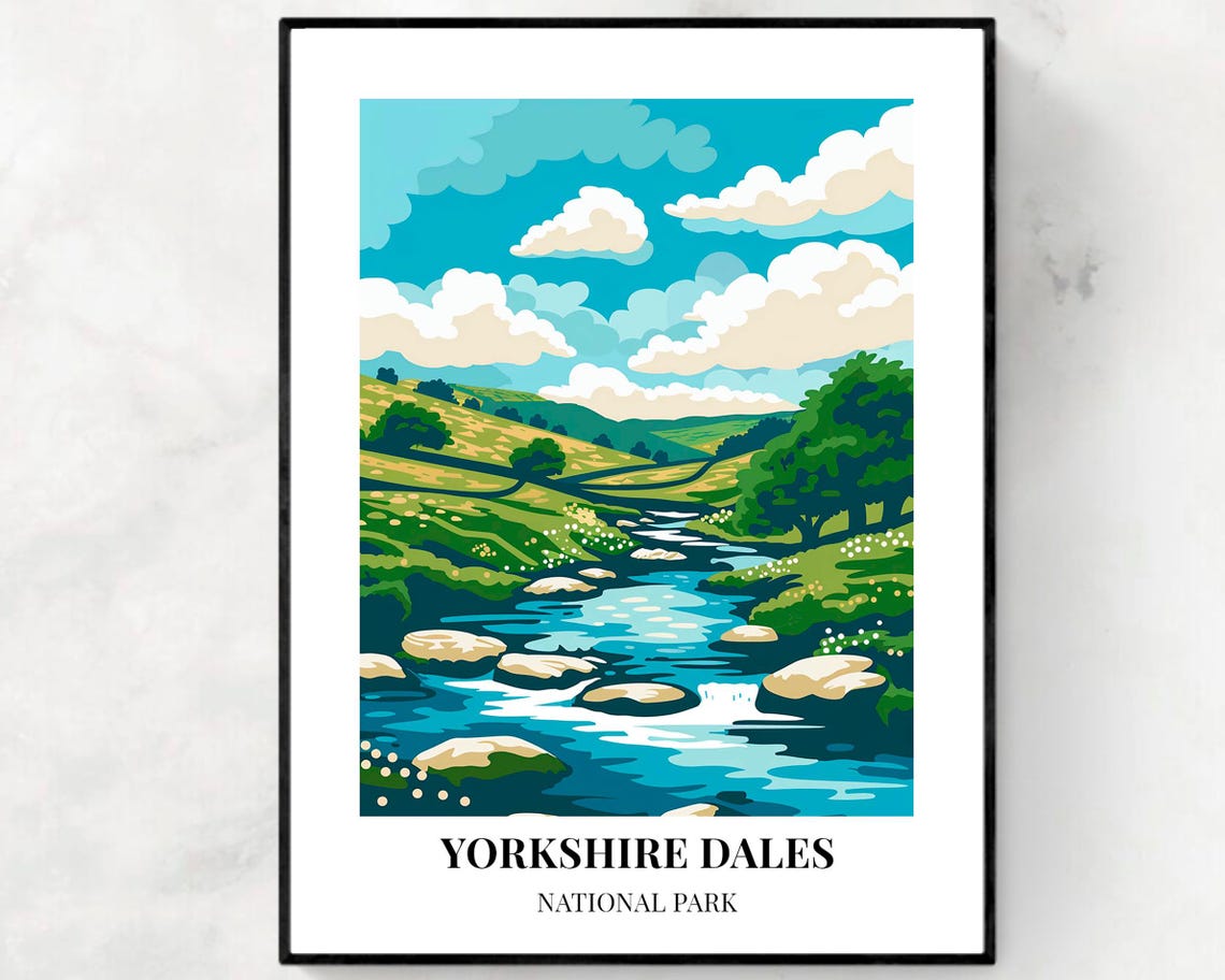 Yorkshire Dales National Park Travel Print Wall Art Yorkshire Dales National Park City Print Yorkshire Dales National Park Travel Gift