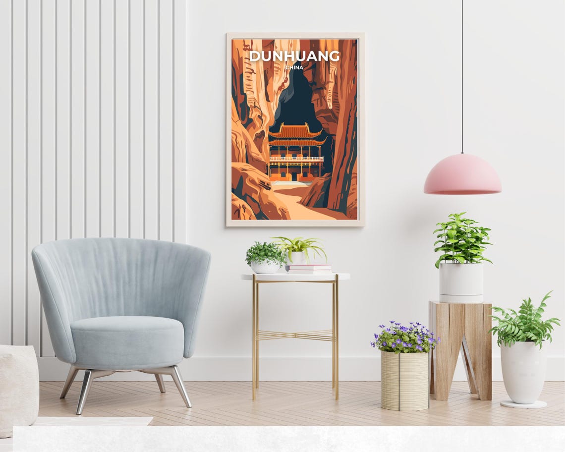 Mogao Caves Travel Print Wall Art Dunhuang China City Print Mogao Caves Travel Gift Mogao Caves Poster Travel Gift - Image 2