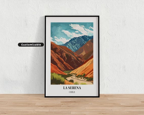 La Serena Chile Travel Poster Custom Wall Art