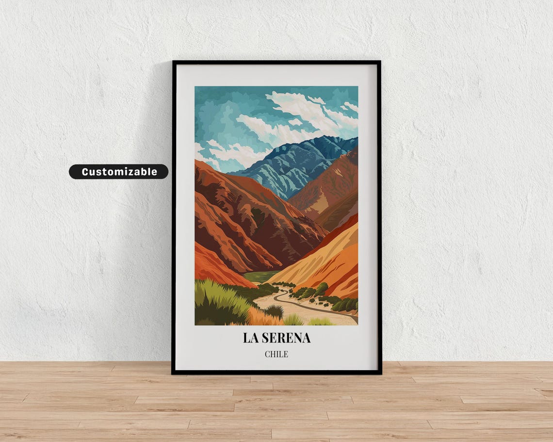 La Serena Chile Travel Poster Custom Wall Art