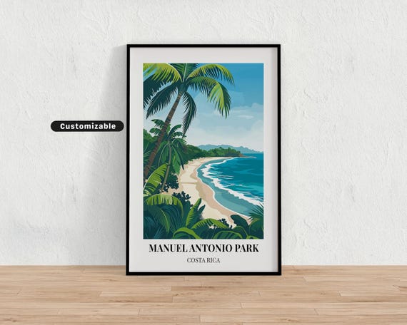 Manuel Antonio Park Costa Rica Travel Poster Custom Wall Art