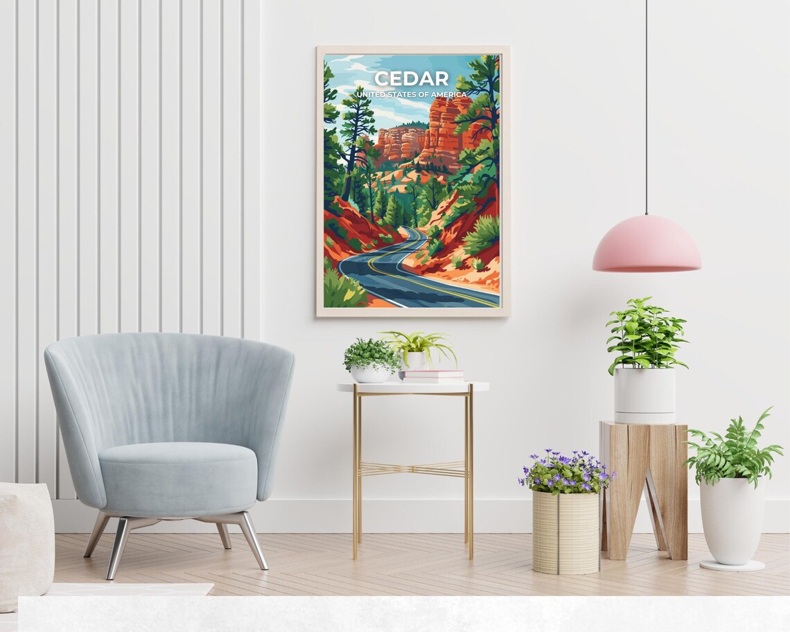 Cedar City Travel Print Wall Art Cedar City Utah City Print Cedar City Travel Gift Cedar City City Poster Wall Art - Image 2